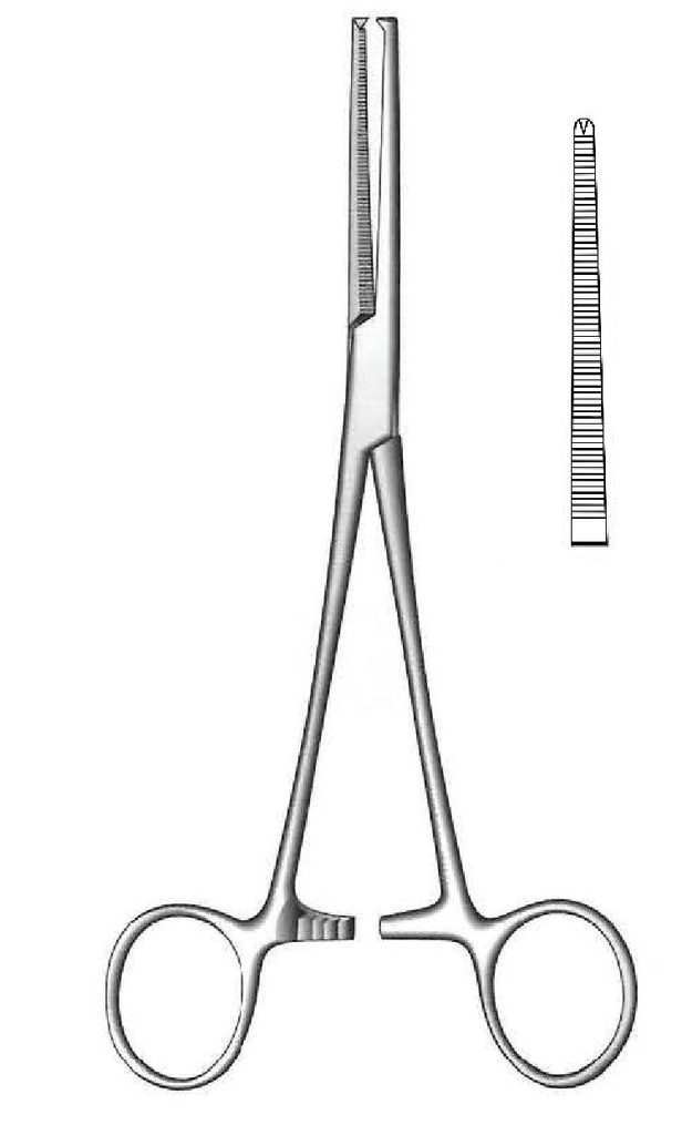 Pinza para arteria de Rochester-Ochsner, delicado, recta - longitud = 20 cm / 8"