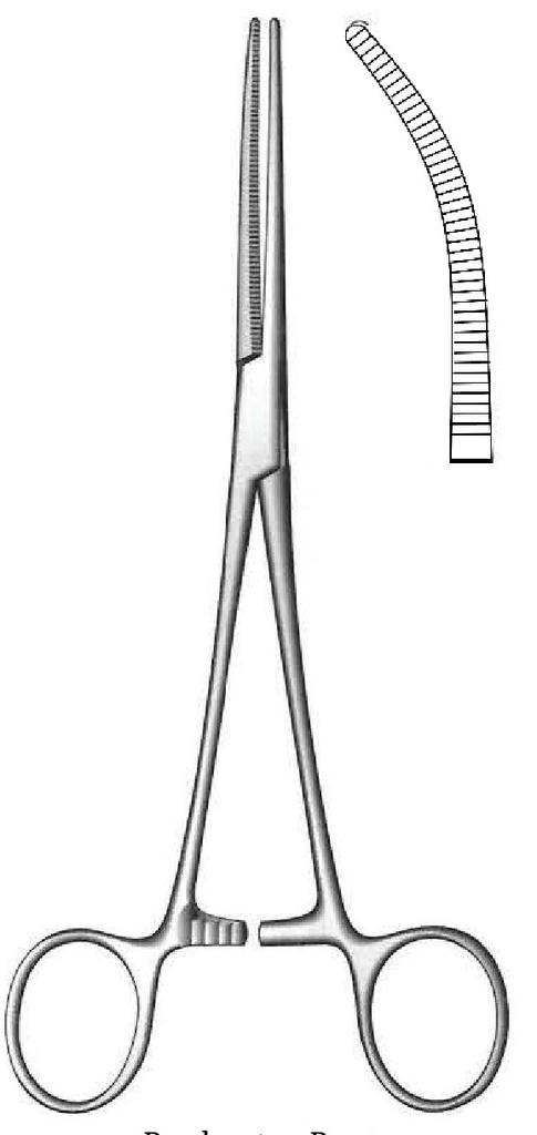 Pinza para arteria de Rochester-Pean, curva - longitud = 18 cm / 7"