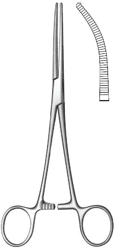 Pinza para arteria de Rochester-Pean, curva - longitud = 22 cm / 8-3/4"
