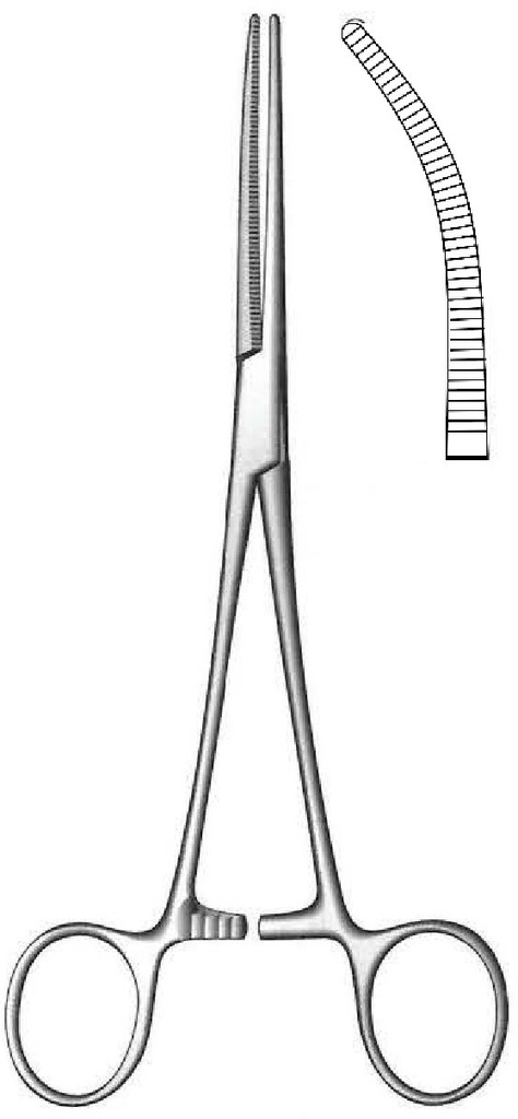 Pinza para arteria de Rochester-Pean, curva - longitud = 26 cm / 10-1/2"