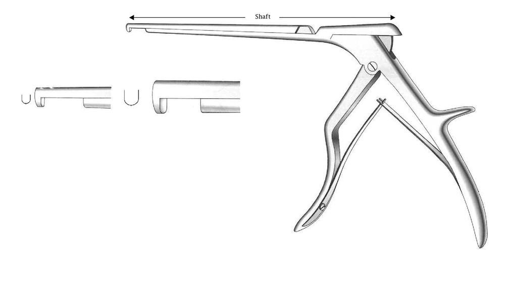 Pinza para disco intervertebral Colclough, hacia abajo, ancho de punta = 5 mm - longitud del eje = 20 cm / 8"