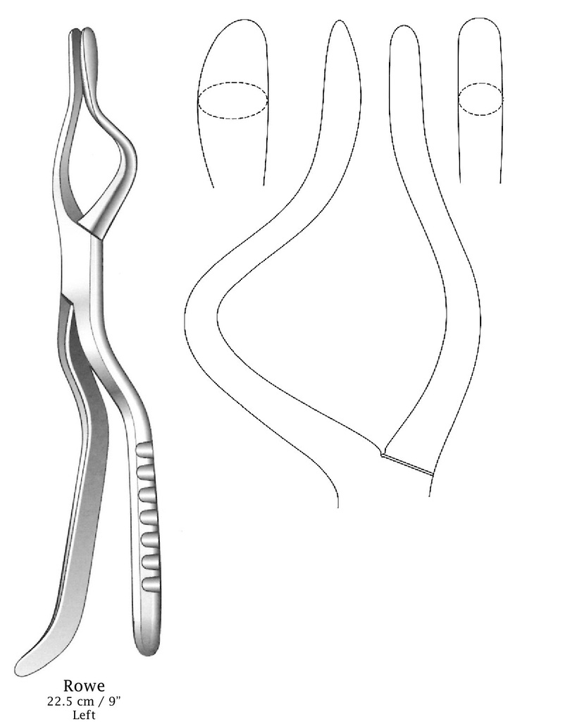 Rowe Disimpaction Forceps, right tip, right hand