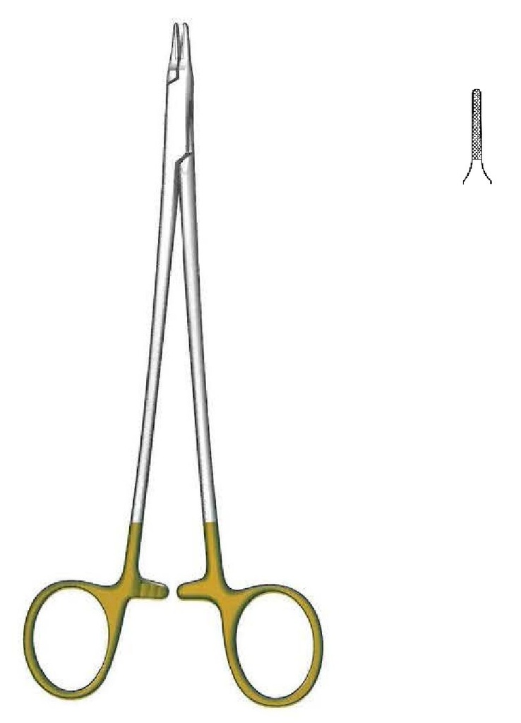 Porta agujas Ryder-Vascular, TC Gold - longitud = 15 cm / 6"