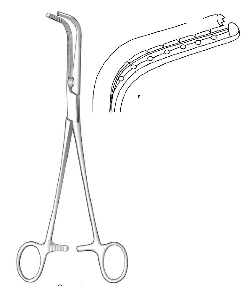 Pinza bronquial Sarot, derecha, punta larga