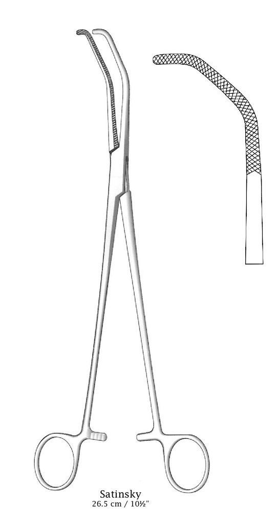 Satinsky clamp - length = 26.5 cm / 10-1 / 2 ", number 1