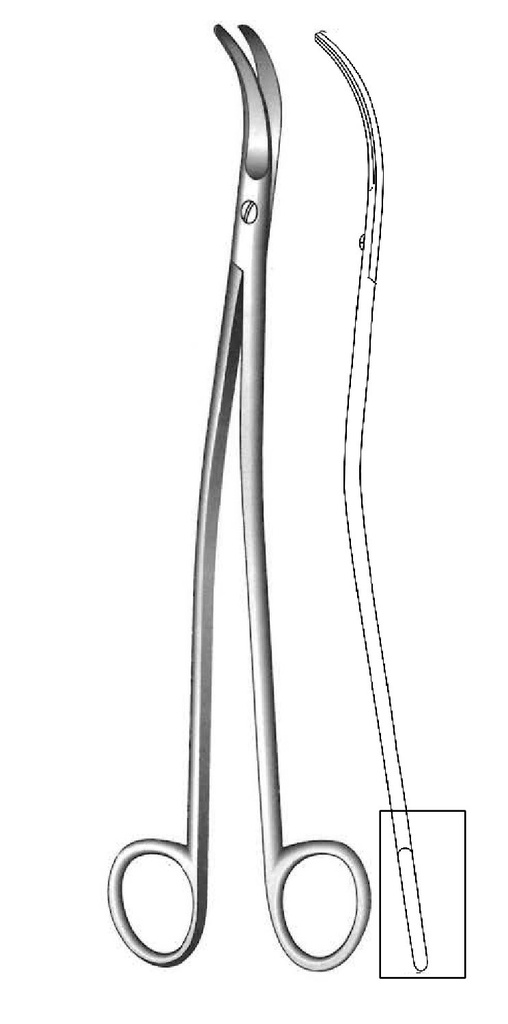 Tijera torácica Satinsky, forma de S
