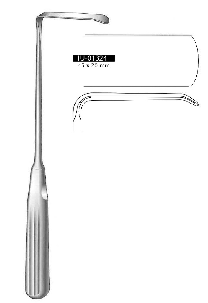 Retractor de Sauerbruch, valva = 45 x 20 mm