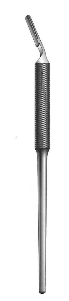 Scalpel handle number 3, angled - length = 14.5 cm / 5-3 / 4 "