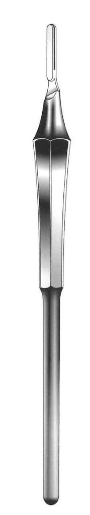 Bisturí handle number 3 with round hollow handle, straight - length = 15.5 cm / 6 ”