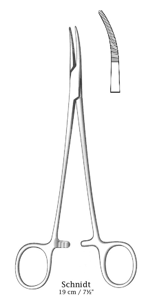 Pinza para arteria Schmidt, ligeramente curvado