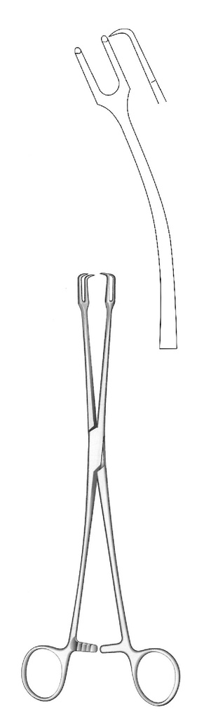 Pinza de tenáculo uterino Schroeder, curva