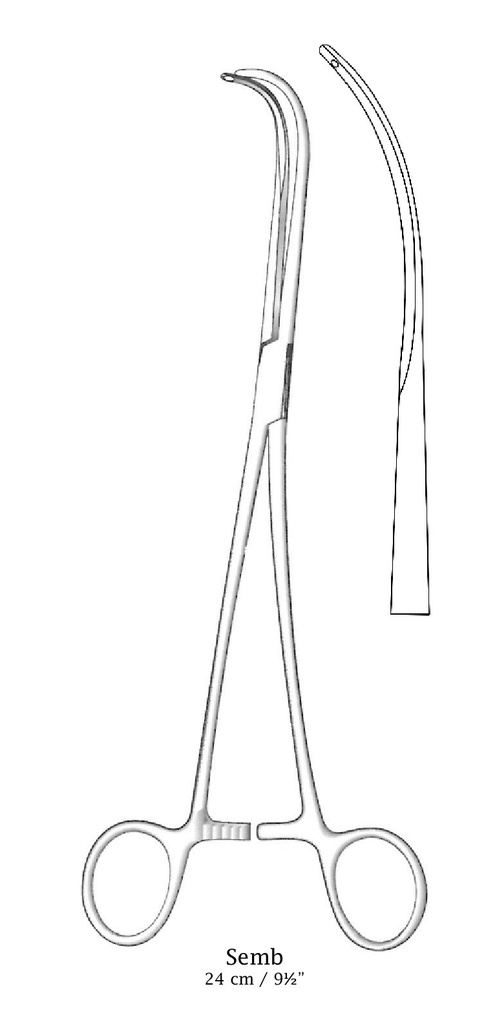 Semb bronchial forceps, slightly curved