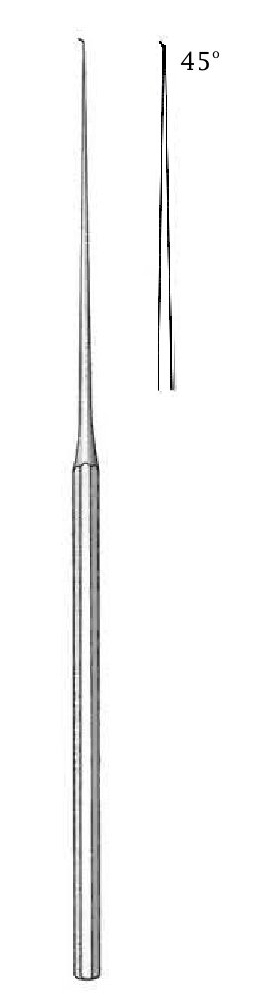 Micro hook shambaugh - tip = 0.3 mm, angle = 45 °
