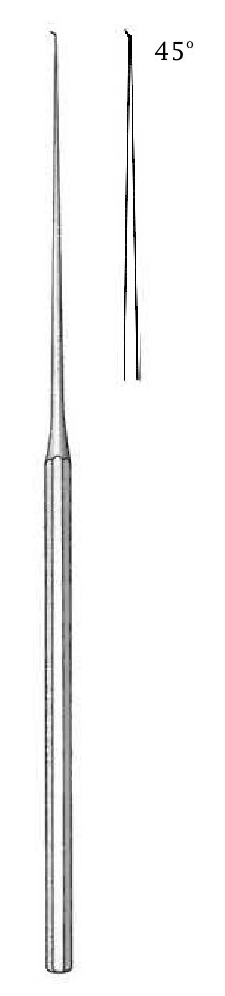 Micro gancho para oído Shambaugh - punta = 0.6 mm, ángulo = 45°