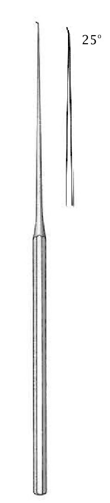 Micro gancho para oído Shambaugh - punta = 1.0 mm, ángulo = 25°