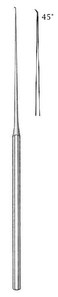 Micro hook shambaugh - tip = 1.0 mm, angle = 45 °