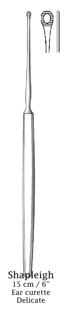 Cureta para el oído Shapleigh, punta = 3.5 mm