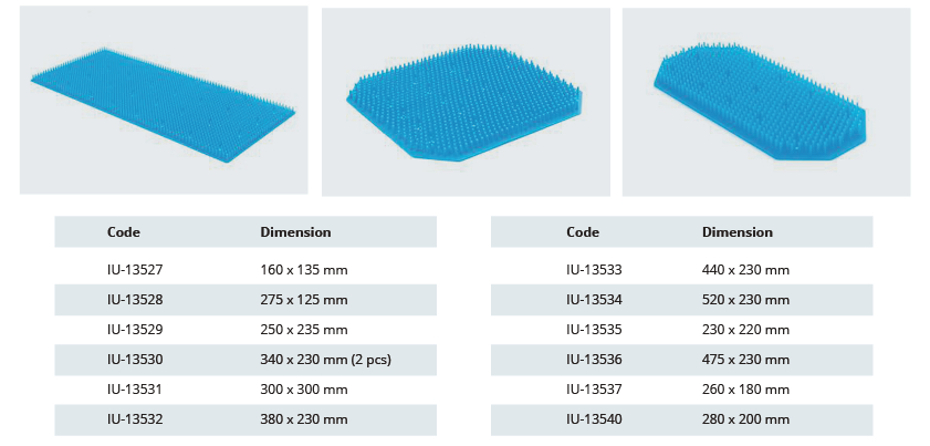 Alfombra de Silicona Color Azul 340 x 230 mm - Paquete de 2 Unidades