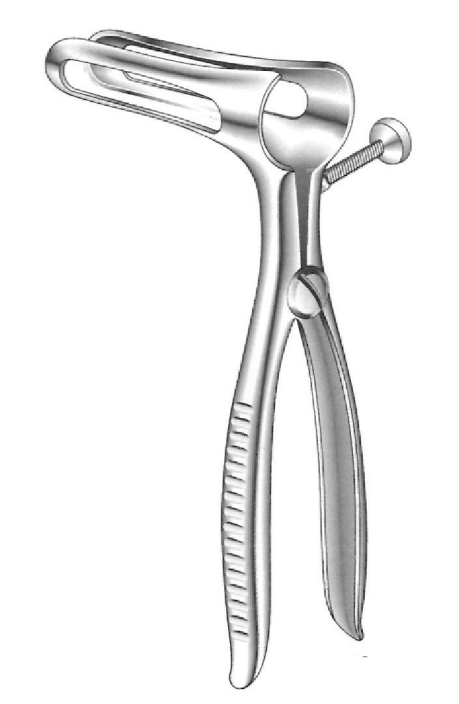 Espéculo rectal Sims, valvas fenestradas, cromado