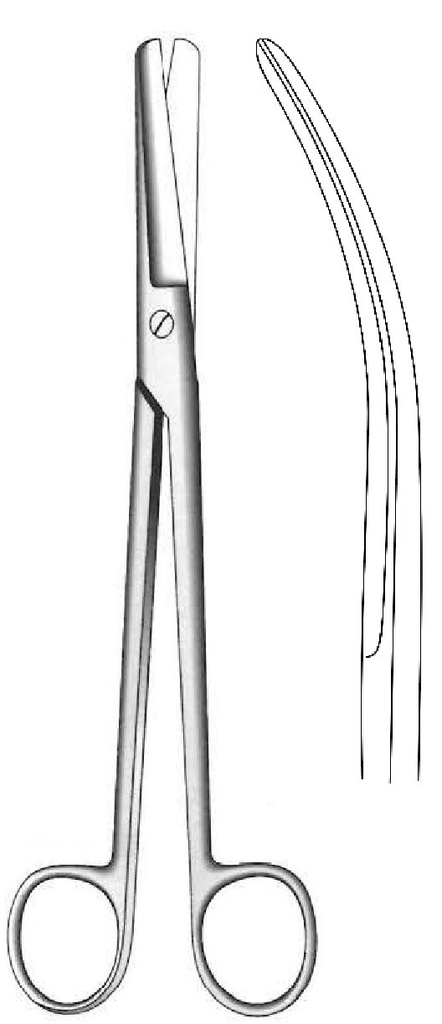 Tijera uterina Sims, curva, desafilada - longitud = 23 cm / 9"