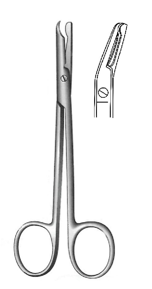 Tijera para sutura fina, angulado - longitud = 11 cm / 4-1/4"