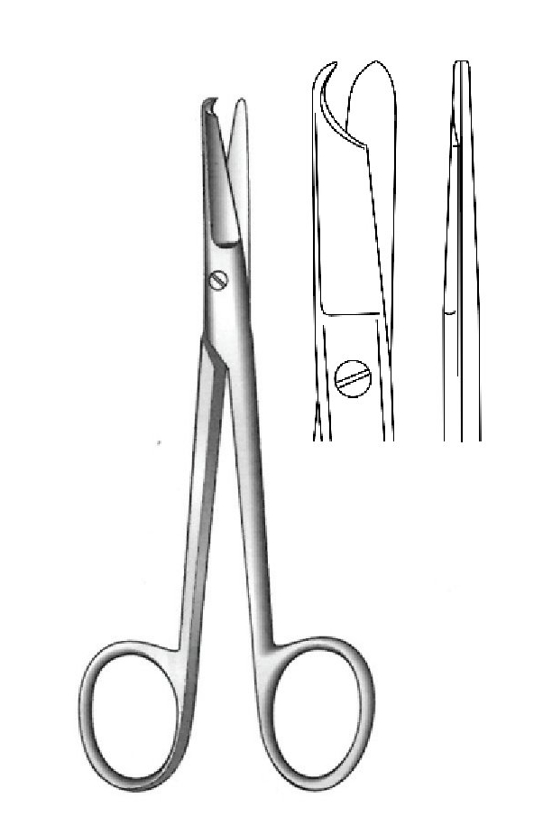 Scissors for Spencer Suture, side curve - length = 13 cm / 5 "
