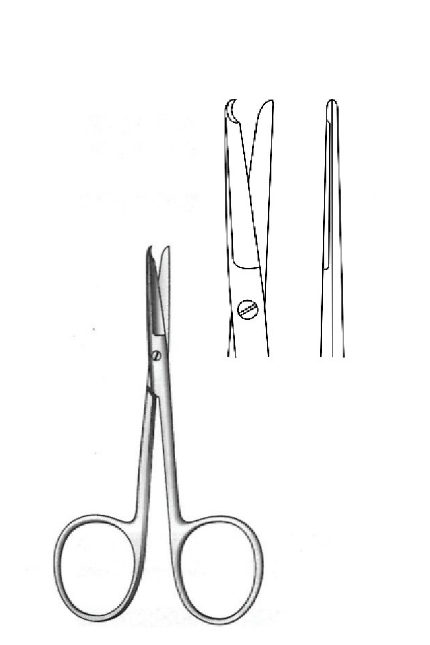 Tijera para sutura Spencer, delicado - longitud = 9 cm / 3-1/2"