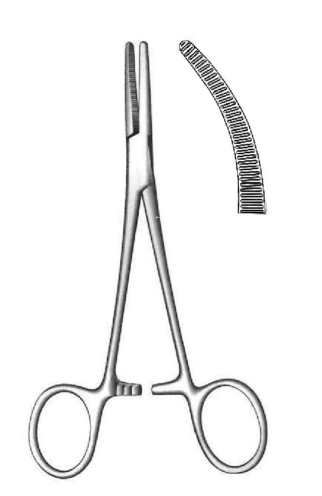 Pinza para arteria Spencer Wells, curva - longitud = 12.5 cm / 5"