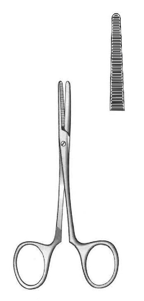 Spencer wells artery clamp with screw, straight - length = 18 cm / 7 "