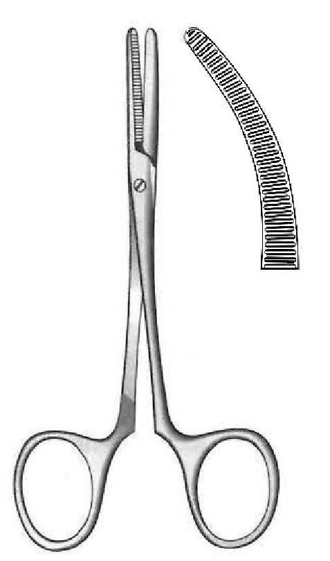 Spencer wells artery clamp with screw, curve - length = 23 cm / 9 "