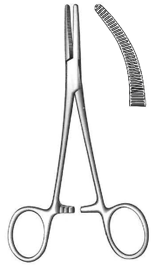 Spencer Wells artery clamp, curve - length = 23 cm / 9 "