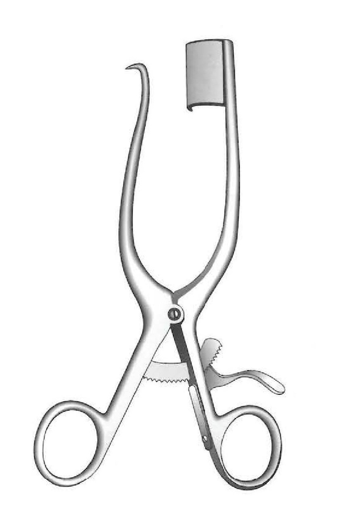 Odd tips retractor with tip and shield, right - length = 18 cm / 7 "
