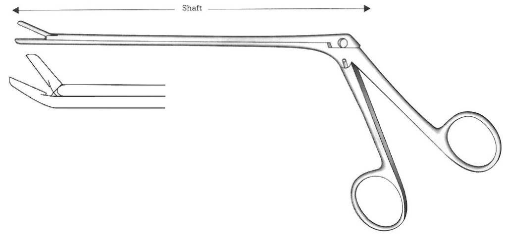 Pinza para laminectomía Spurling, hacia arriba, diámetro = 4 x 10 mm - longitud = 12 cm