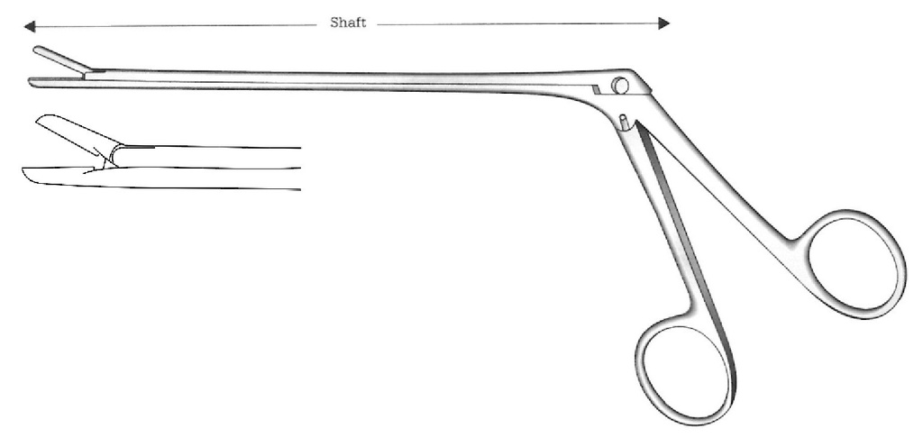Pinza para laminectomía Spurling, recta, diámetro = 4 x 10 mm - longitud = 12 cm