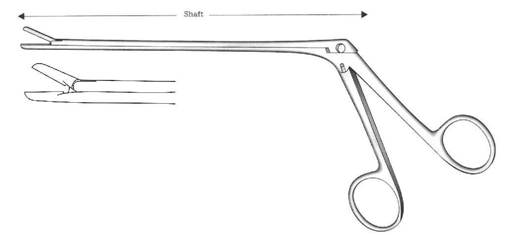 Pinza para laminectomía Spurling, recta, diámetro = 4 x 10 mm - longitud = 18 cm