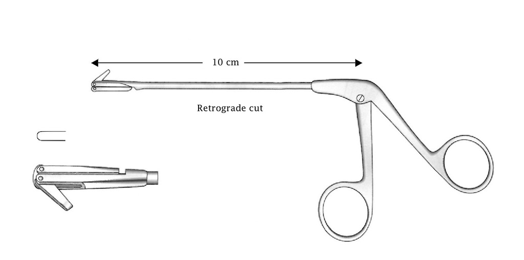 Retrograde nasal clamp of Stammberger, left cut