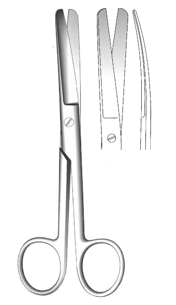 Tijera quirúrgica estándar con tornillo tipo domo, recta, afilada - longitud = 11.5 cm / 4-1/2&quot;