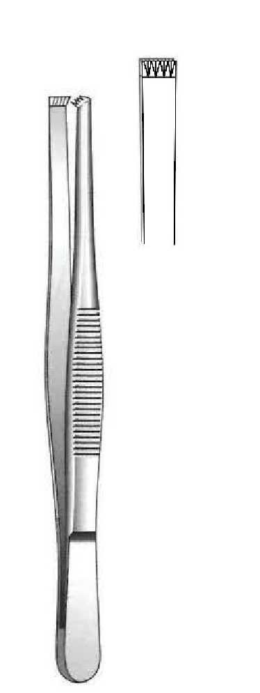 Pinza para disección estándar, dientes = 4:5 - longitud = 13 cm / 5"