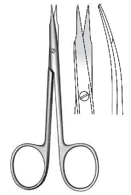 Stevens Tenotomy Scissors with large, declared rings, curve - length = 10 cm / 3-3 / 4 "
