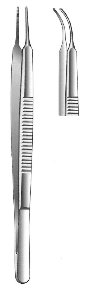 Stevens iris clamp, curve, teeth = 1: 2 - length = 10.5 cm / 4-1 / 4 "