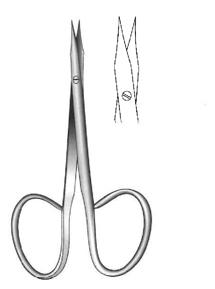 Tijera para tenotomía Stevens-Gradle, desafilada, curvada