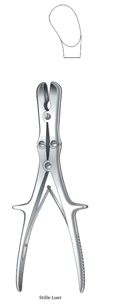 Pinza gubia para hueso Stille-Luer, curva - longitud = 27 cm / 10-1/2"