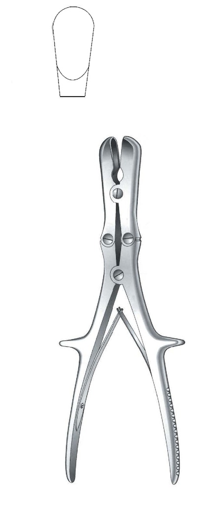 Gubia clamp for Stille-Luer bone, straight-length = 27 cm / 10-1 / 2 "