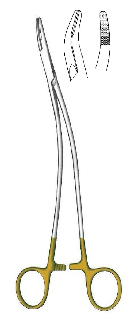 Stratte needles, right, GOLD TC - Length = 22 cm / 8-1 / 2 "