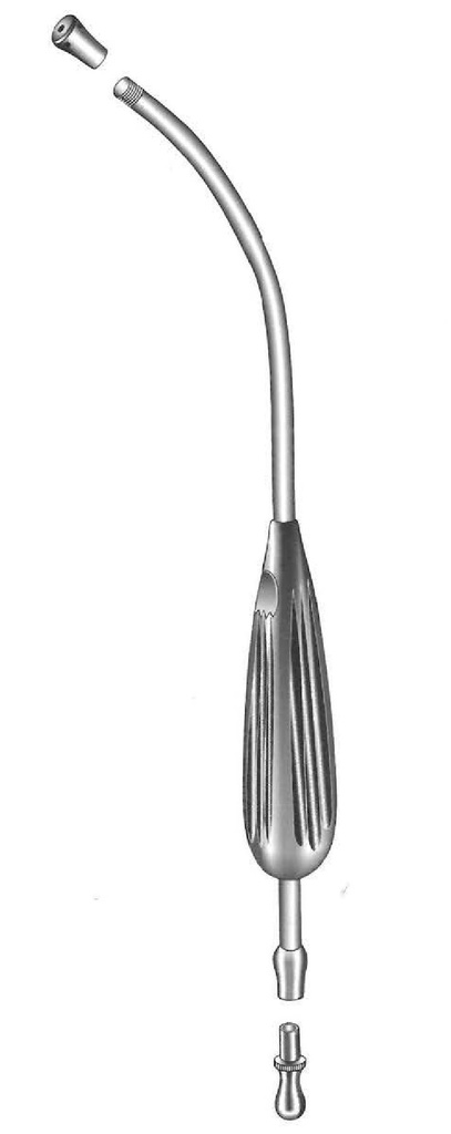 Tubo de succión Yankauer, cromado - longitud = 27 cm / 11"
