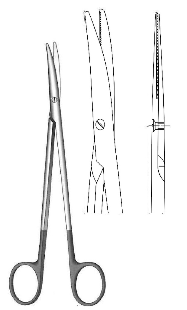 Tijera para ligaduras Supercut, recta, una hoja como un cuchillo - longitud = 14.5 cm / 5-3/4"