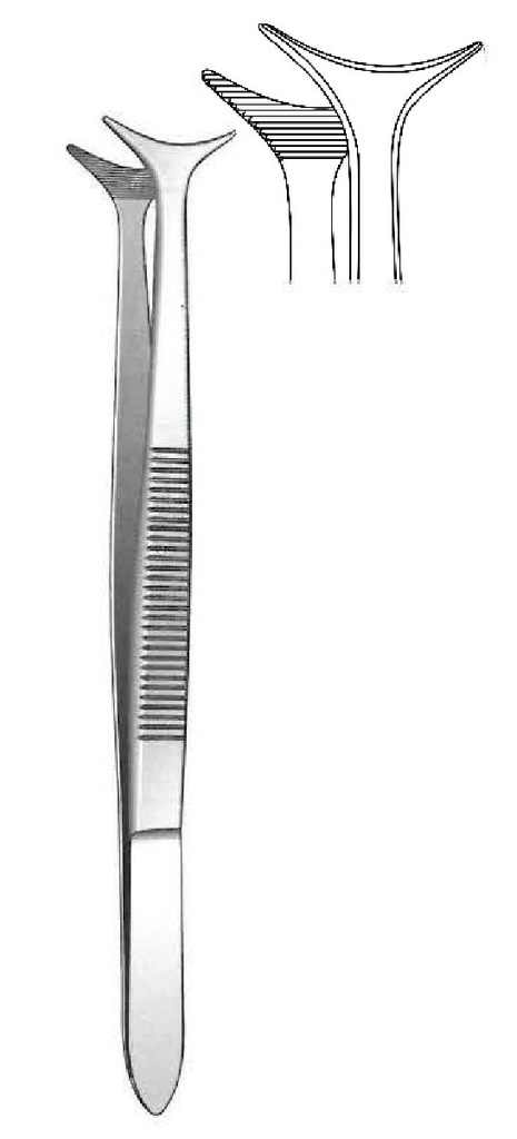 Pinza de disección, forma de T