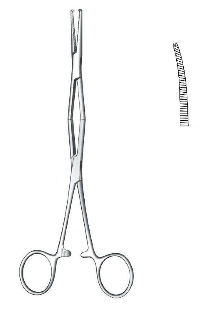 Pinza para sujetar tendones, curva