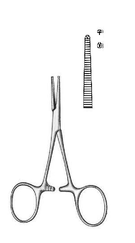 Terrier artery clamp, 1: 2 teeth