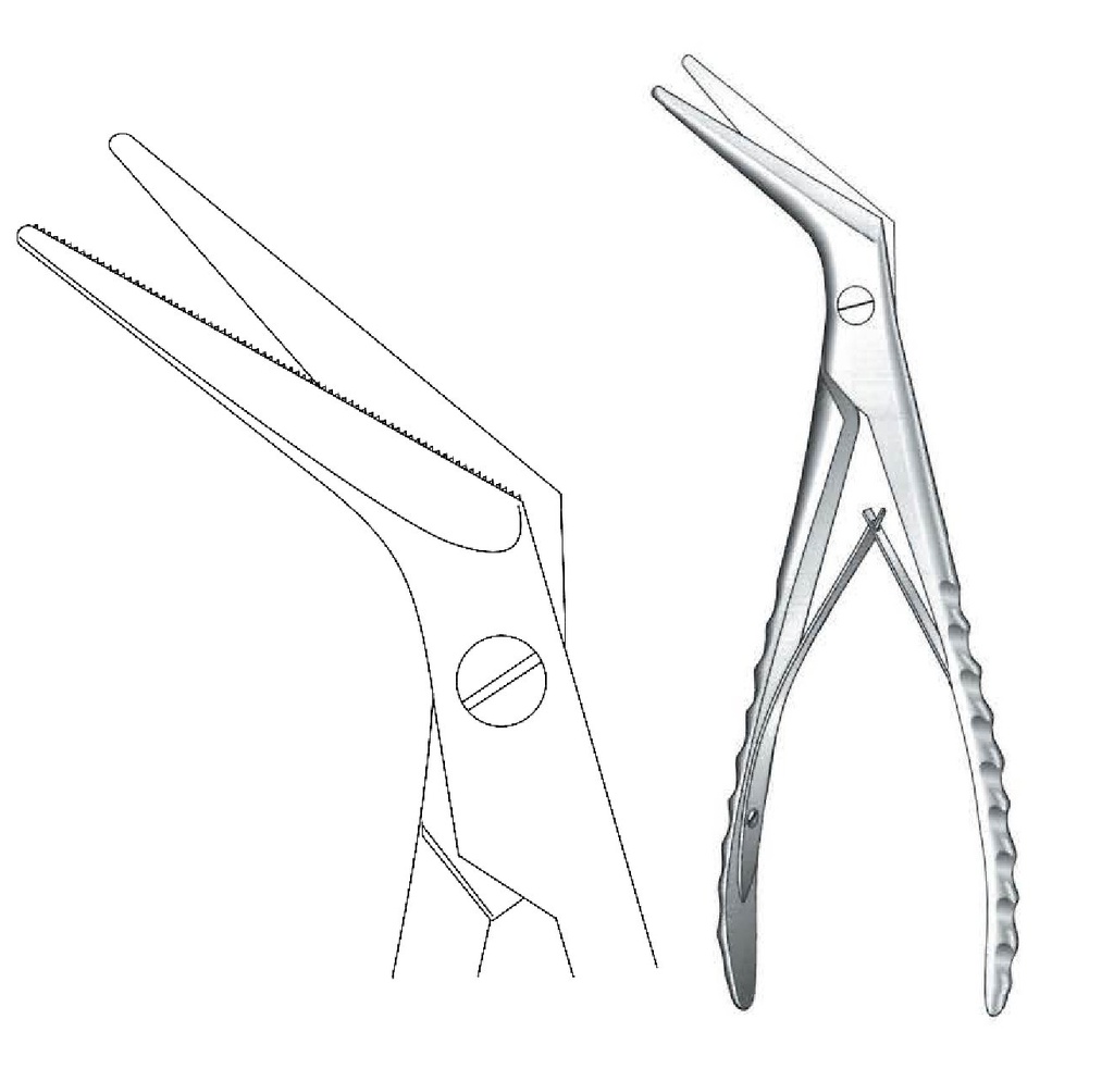 Pinza de corte de hueso Tessier, figura 2